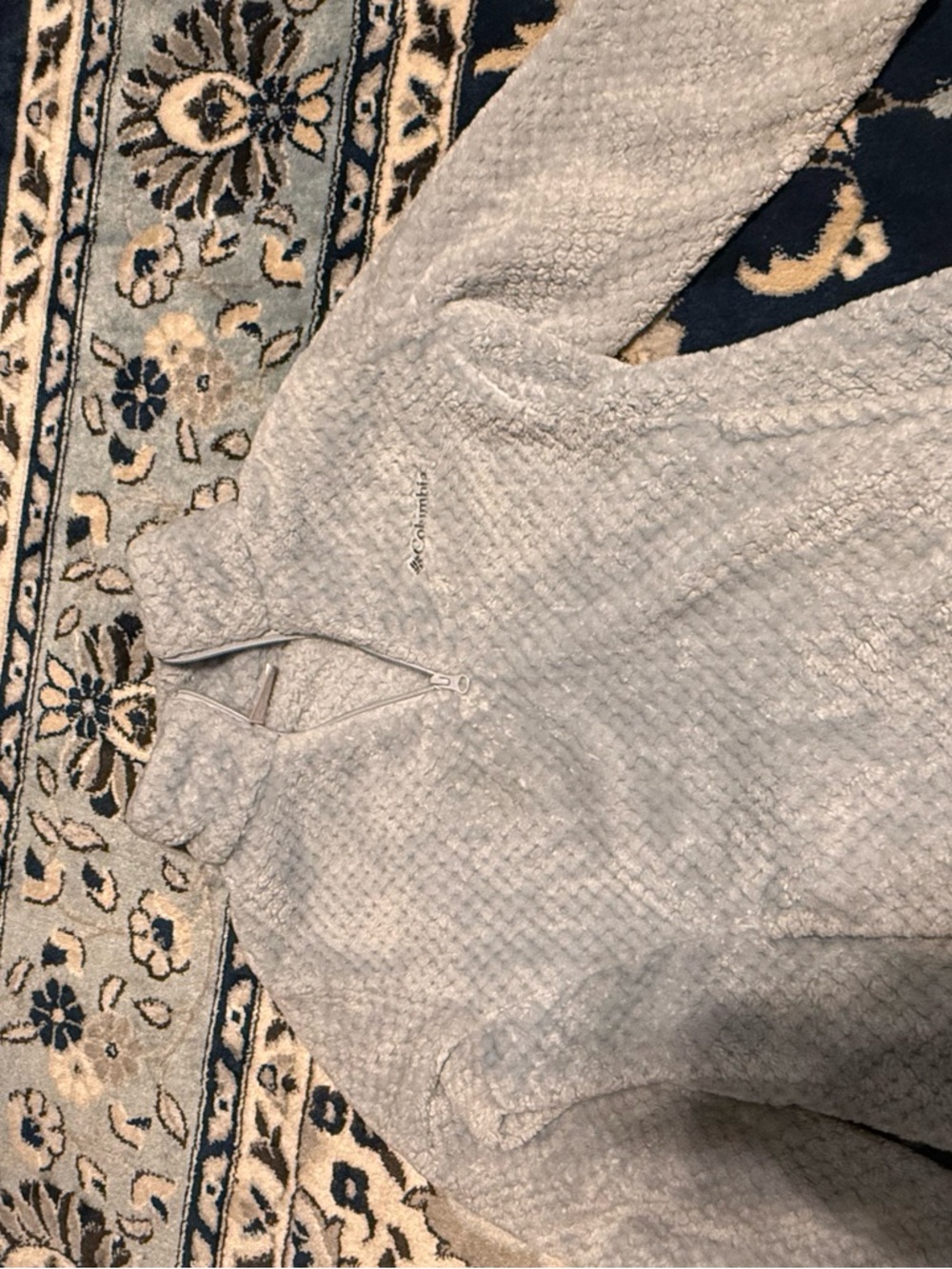 Columbia Light Gray Textured Quarter-Zip Pullover